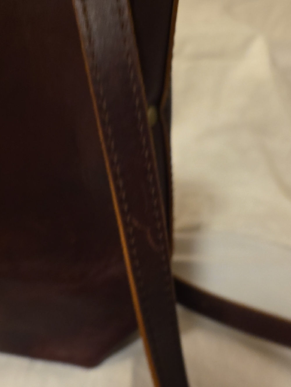 Portland Leather Brown Mini Crossbody Tote Bag with Front Pocket - Picture 6 of 6